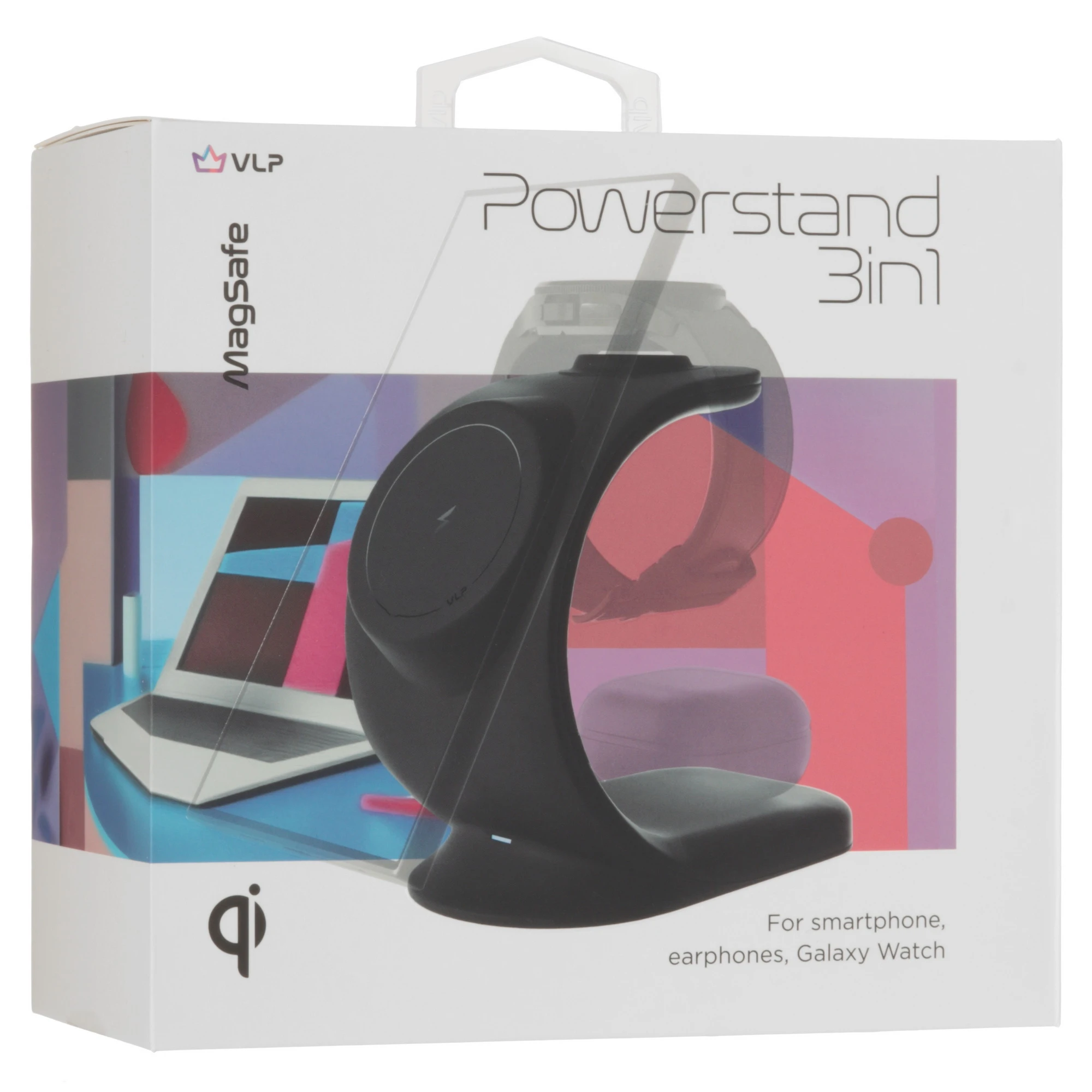 Беспроводное зарядное устройство VLP Powerstand 3 in 1 для Samsung, чёрный