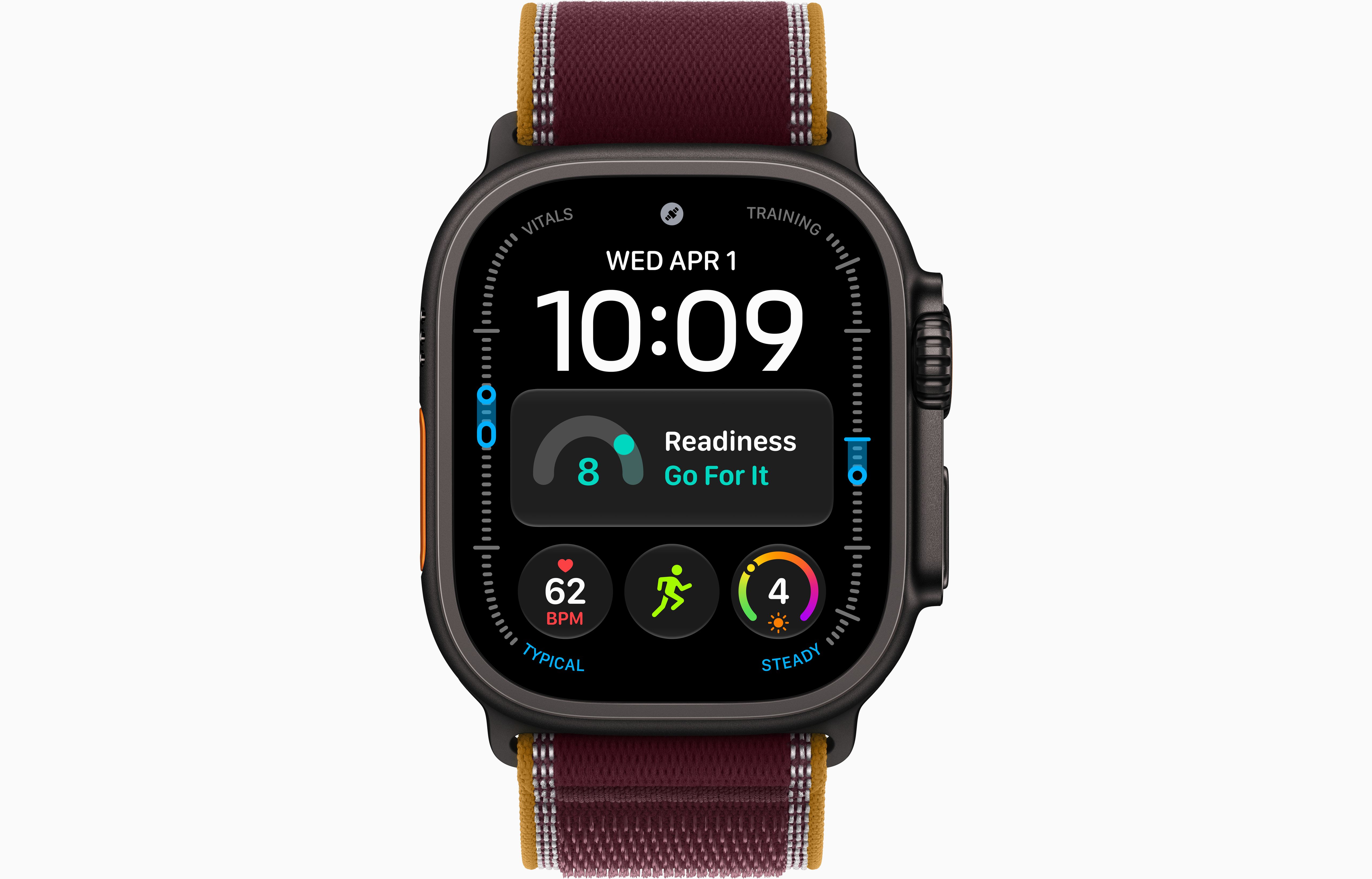 Смарт-часы Apple Watch Ultra 4, 49 мм, GPS + Cellular, Titanium Black, Trail Loop Burgundy, S/M