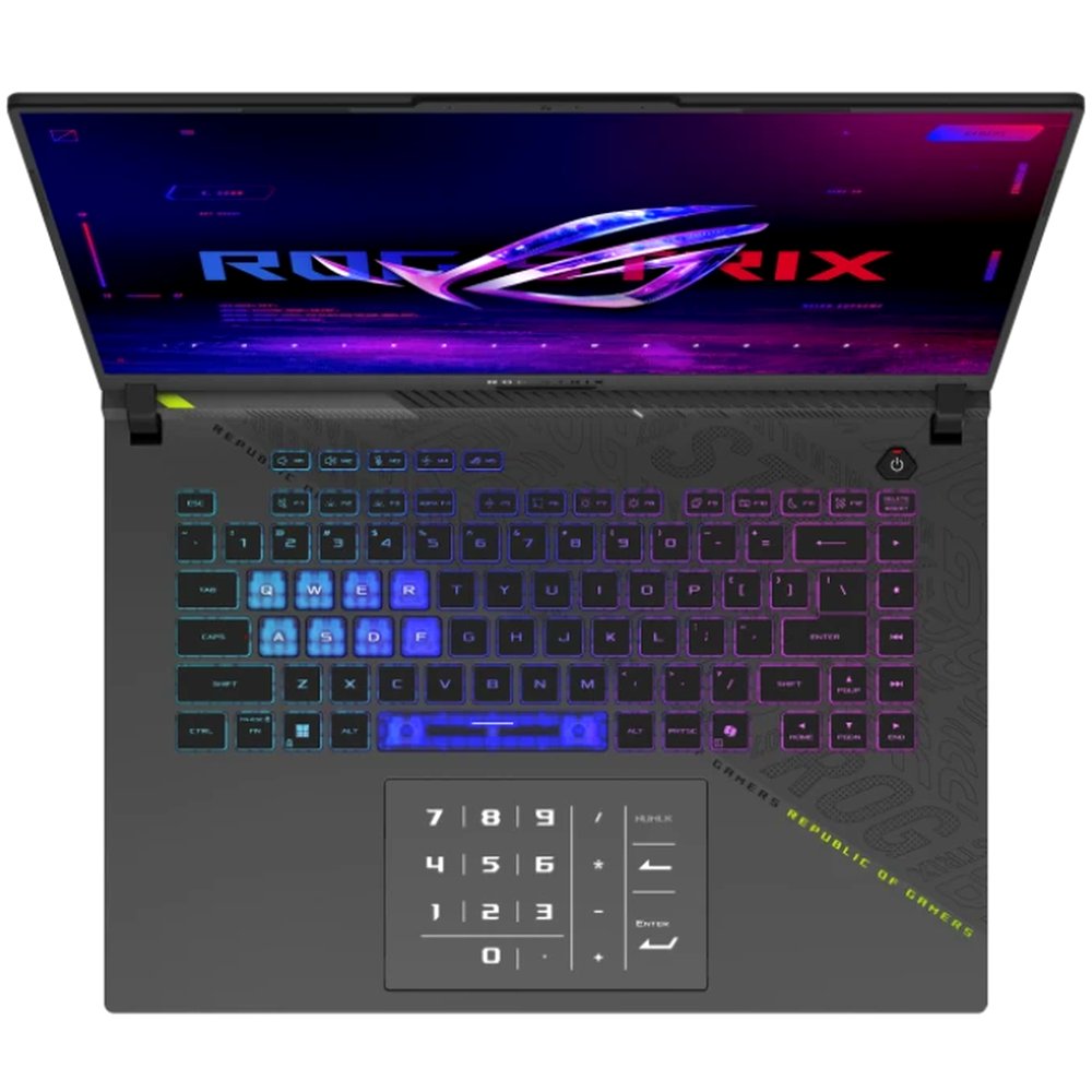 Ноутбук ASUS ROG Strix G16 90NR0KW8-M00970 (16", AMD Ryzen 9 8940HX, 16 ГБ, 512 ГБ SSD, RTX 5060 8 ГБ, 240 Гц) серый