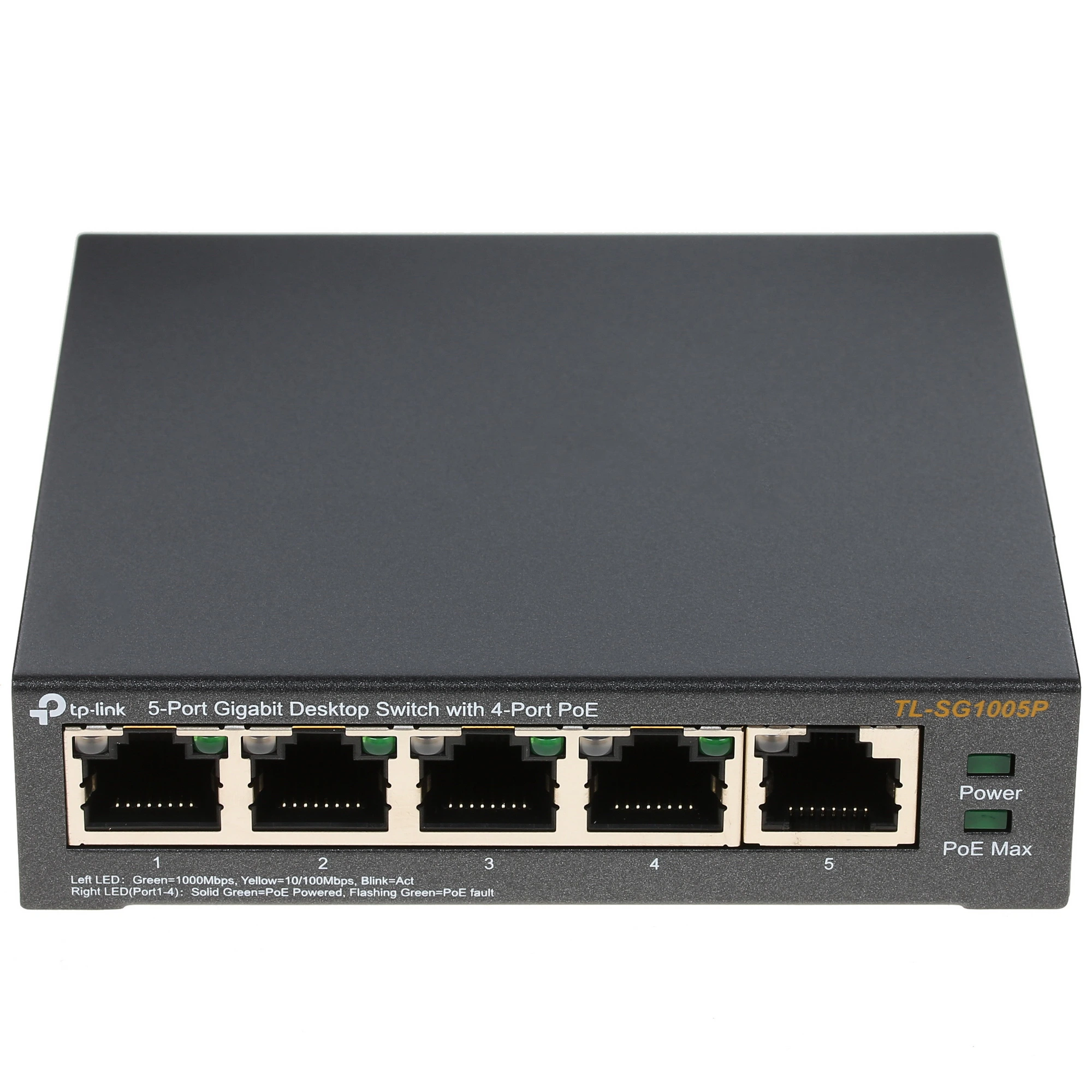Коммутатор TP-Link TL-SG1005P, 5 портов (4xPoE), 1 Гбит/с, неуправляемый
