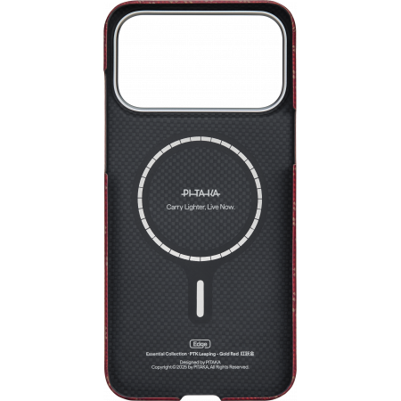 Чехол Pitaka Monogram Ultra-Slim для iPhone 17 Pro Max, Красно-золотой