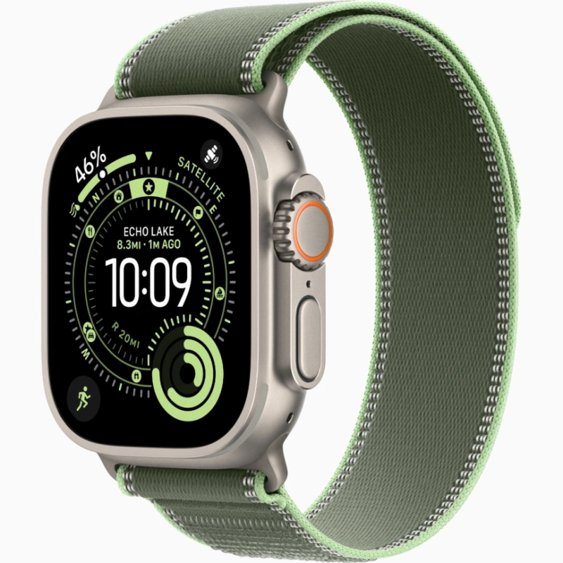 Смарт-часы Apple Watch Ultra 3 - 49 mm Natural Titanium case | ремешок Trail Loop | Green/Neon, M/L