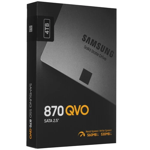 SSD-накопитель Samsung 870 QVO 4Тб, SATA 2.5" (MZ-77Q4T0BW) SSD-накопитель Samsung 870 QVO 4Тб, SATA 2.5" (MZ-77Q4T0BW)