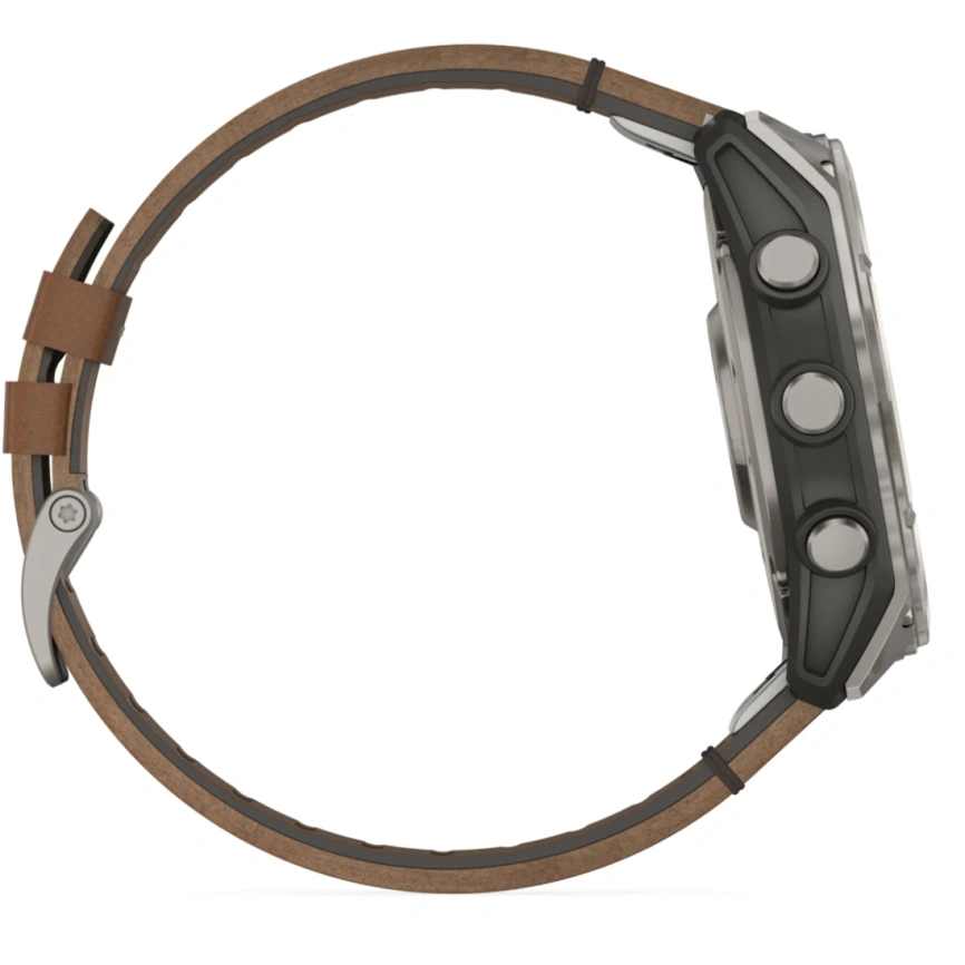 Смарт-часы Garmin Fenix 8 51mm Amoled Sapphire Bare Titanium Black with Chestnut Leather Band with Grapphite Silicone Band (010-02905-40)
