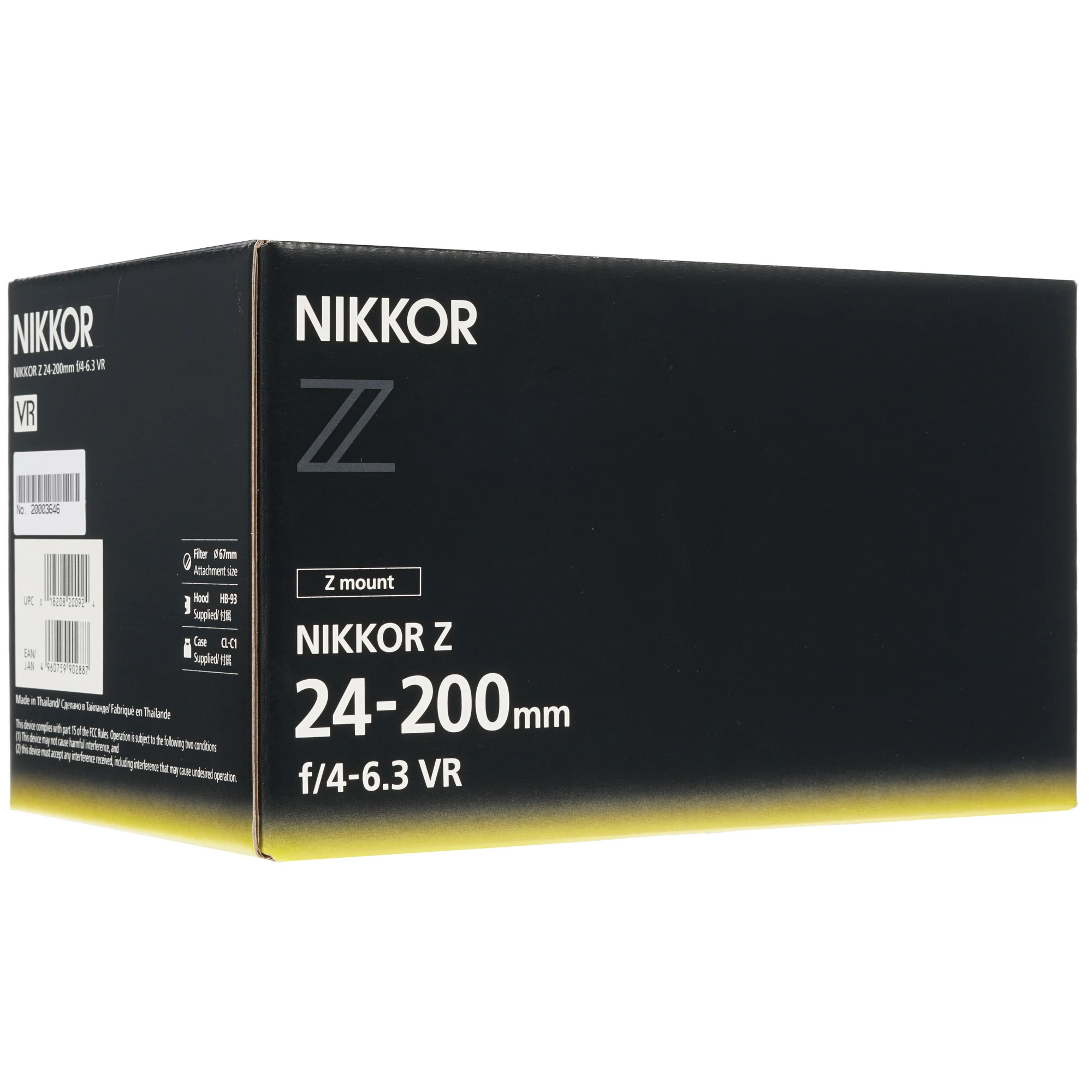 Фотообъектив Nikon NIKKOR Z 24-200mm f/4-6.3 VR Nikon Z черный