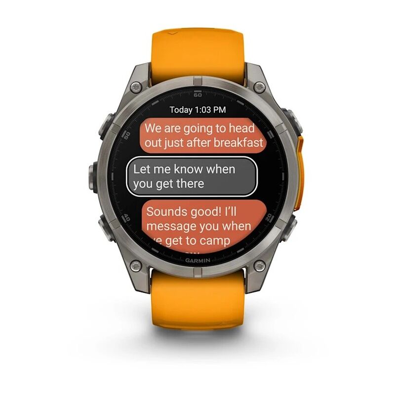 Смарт-часы Garmin Fenix 8 51mm Amoled Sapphire (010-02905-11) Titanium with Spark Orange/Graphite Silicone Band