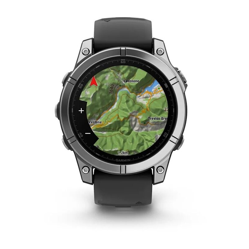 Смарт-часы Garmin Fenix E Amoled - 47 mm, Серый с серебристым стальным безелем | черный силиконовый ремешок