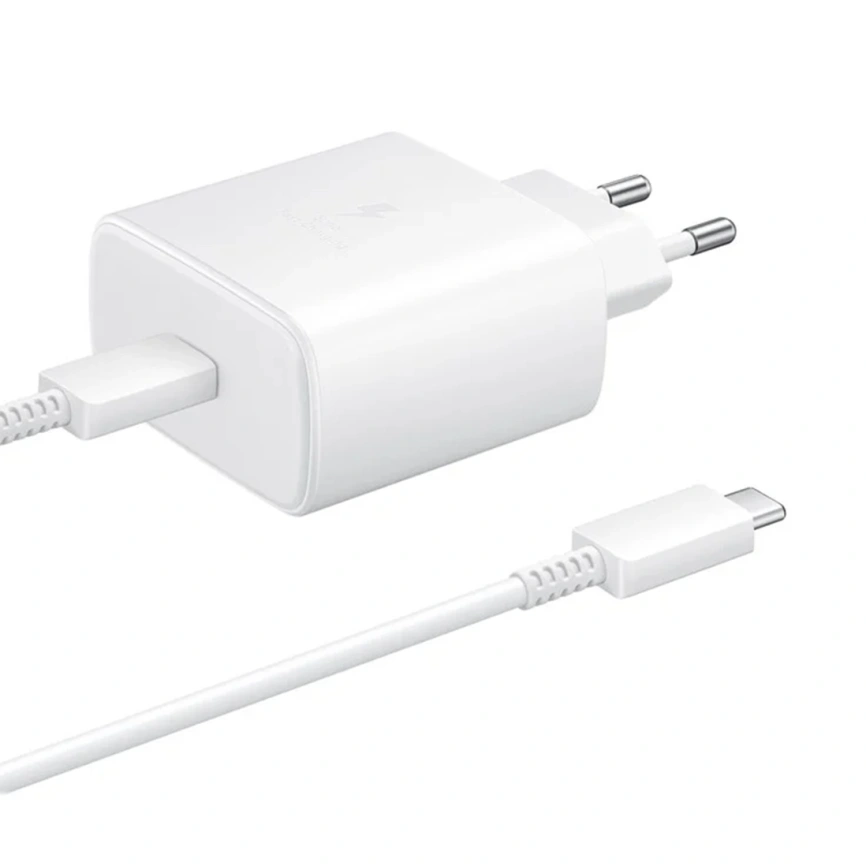 Сетевое зарядное устройство Samsung 45W USB-C EP-TA845, Белый + кабель Сетевое зарядное устройство Samsung 45W USB-C EP-TA845, Белый + кабель