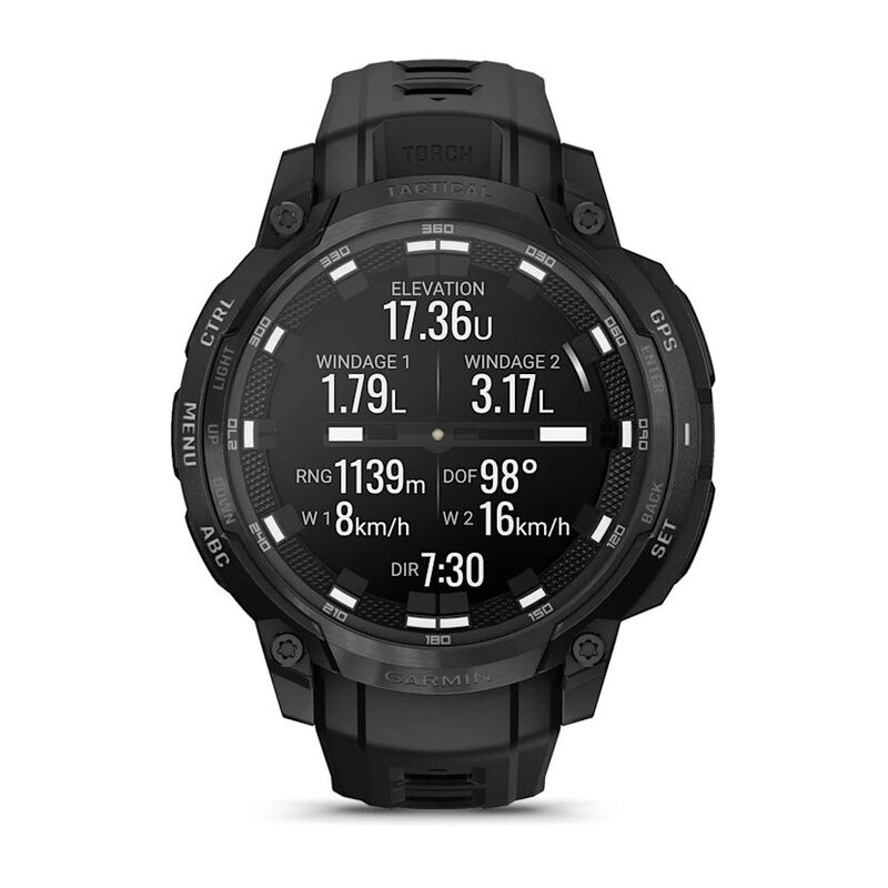 Смарт-часы Garmin Instinct Crossover Amoled Tactical Edition - 46 mm, Черный, черный силиконовый ремешок
