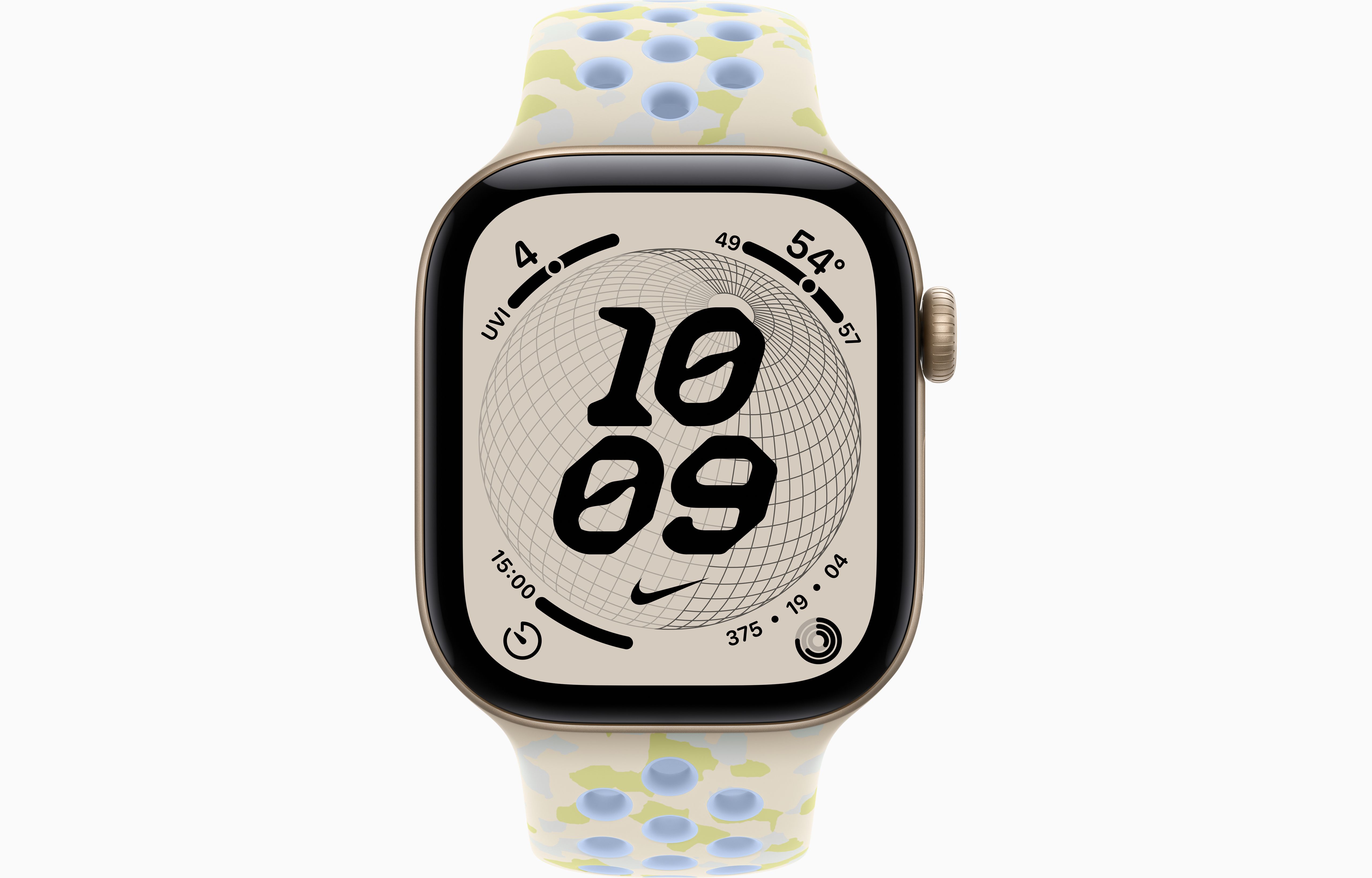 Смарт-часы Apple Watch Series 12, 42 мм, GPS, Aluminum Light Gold, Nike Sport Band Chalk Calm, M/L