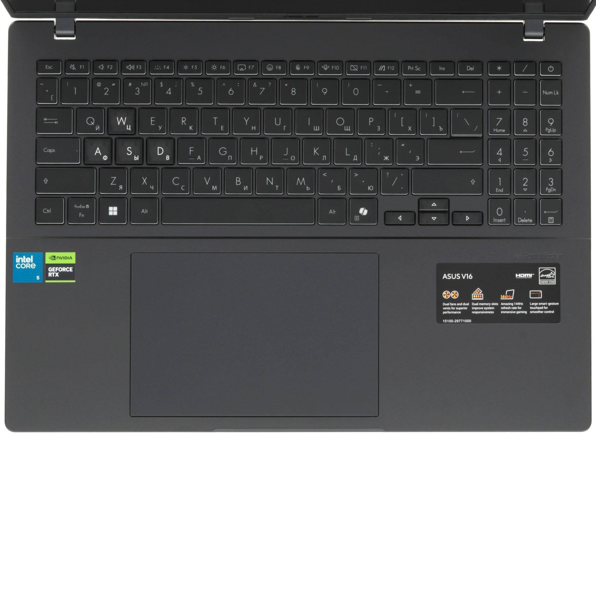 Ноутбук ASUS Vivobook 16 V3607VU-RP191 16", Intel Core 5, 16/512 GB, RTX 4050 (90NB15Q1-M00CN0) Черный