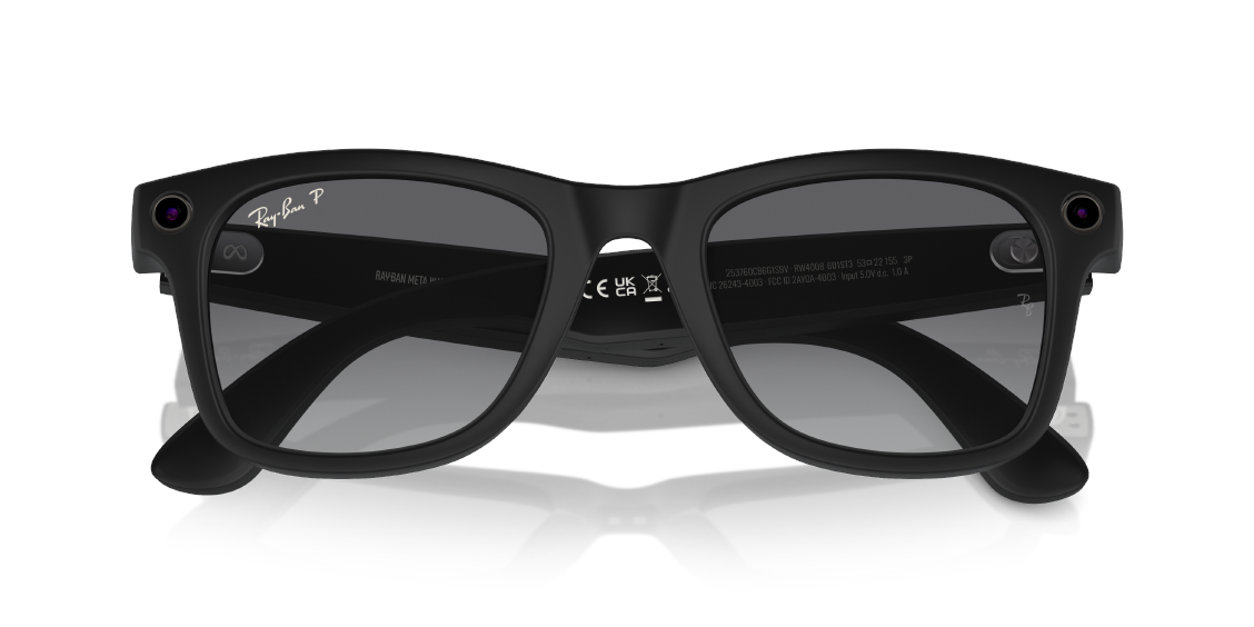 Умные очки Ray-Ban Meta Wayfarer RW4008 Matte Black/Polar Gradient Graphite 601S/T3 размер M Умные очки Ray-Ban Meta Wayfarer RW4008 Matte Black/Polar Gradient Graphite 601S/T3 размер M