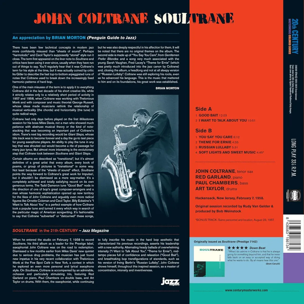 Виниловая пластинка COLTRANE JOHN - Soultrane (Red)
