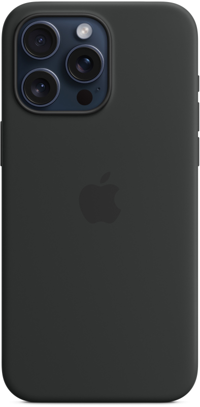Чехол Apple MagSafe для iPhone 15 Pro Max, Силикон, Черный