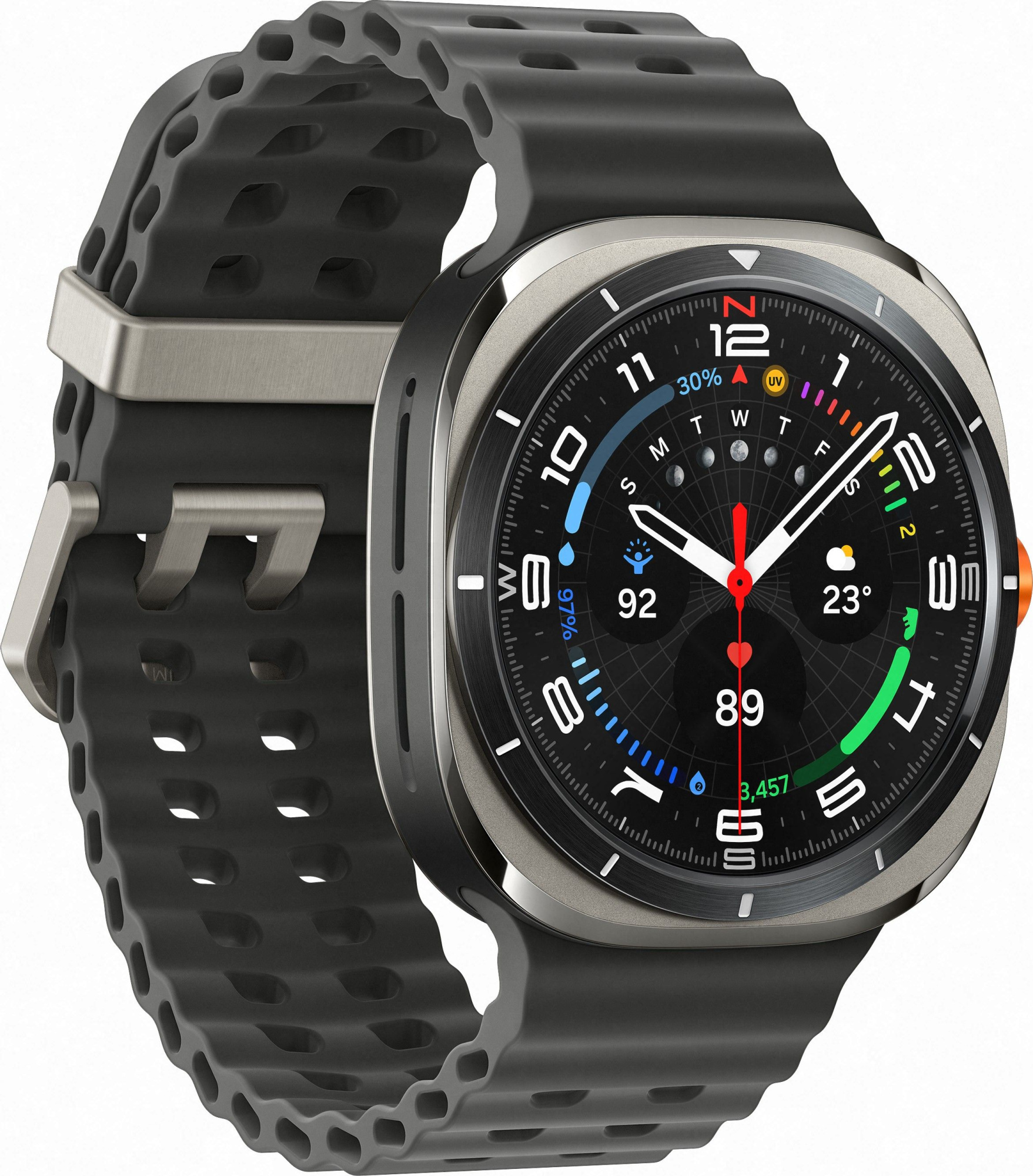 Смарт-часы Samsung Galaxy Watch Ultra (2024) - 47 mm (SM-L705) Titanium Silver (черный ремешок)