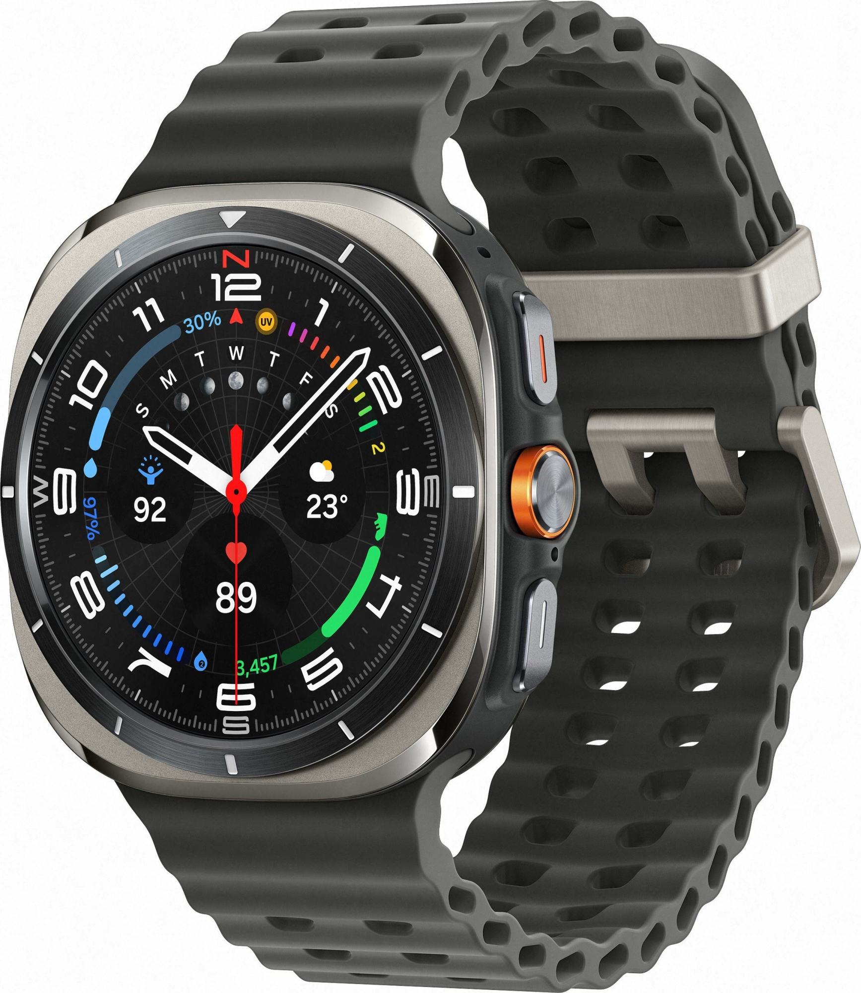 Смарт-часы Samsung Galaxy Watch Ultra (2024) - 47 mm (SM-L705) Titanium Silver (черный ремешок)